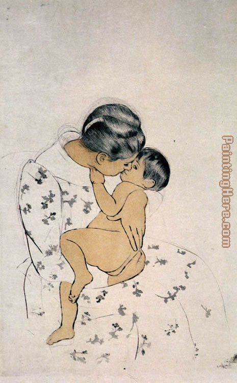 Mother's Kiss painting - Mary Cassatt Mother's Kiss art painting Mother's Kiss painting - Mary Cassatt Mother's Kiss art painting